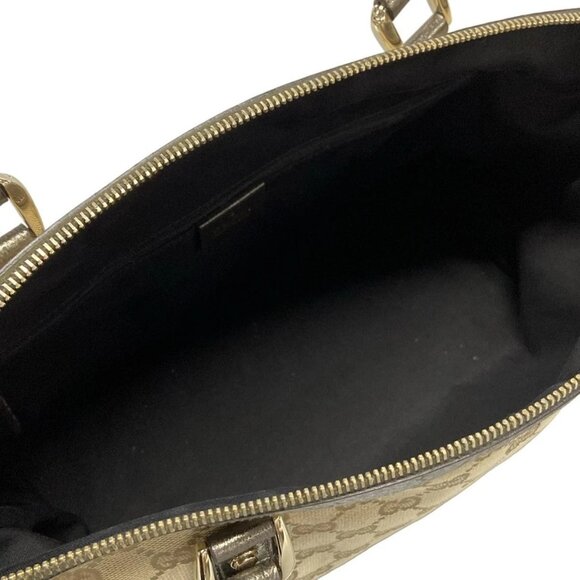 Auth GUCCI GG/Abbey 141470 Beige Light Brown Bronze Jacquard Leather - Picture 10 of 16